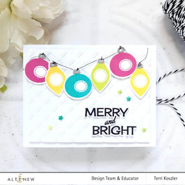 Altenew Mid Century Festivities stamp and die bundle featuring retro-inspired designs for creative cardmaking and crafts.