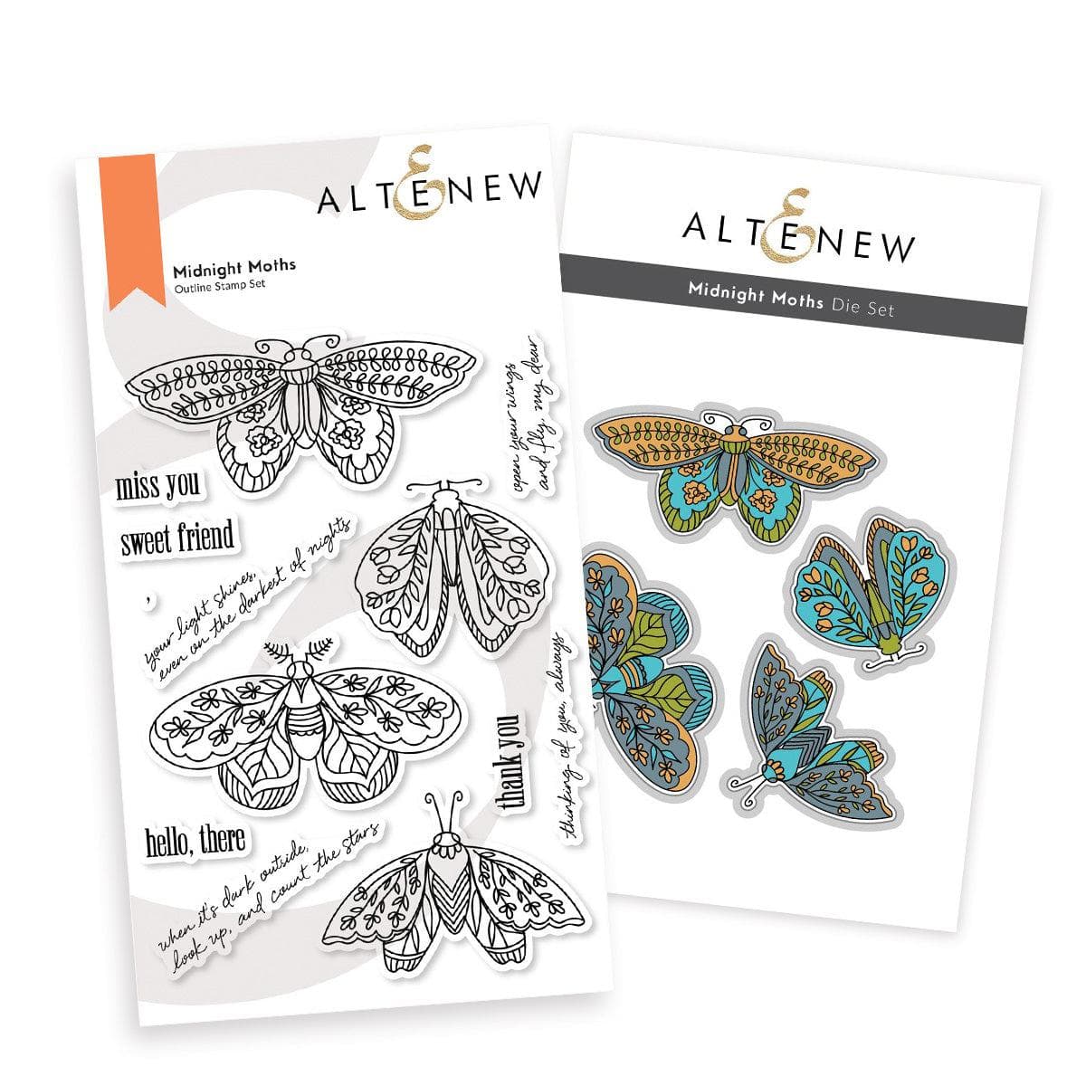 Altenew Stamp & Die Bundle Midnight Moths