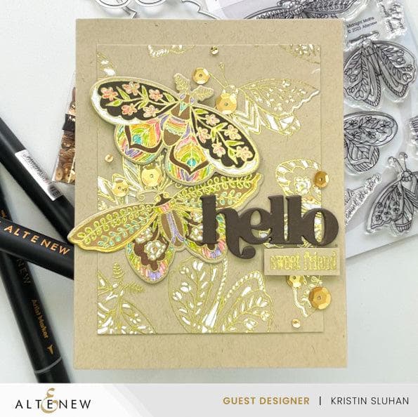 Altenew Stamp & Die Bundle Midnight Moths