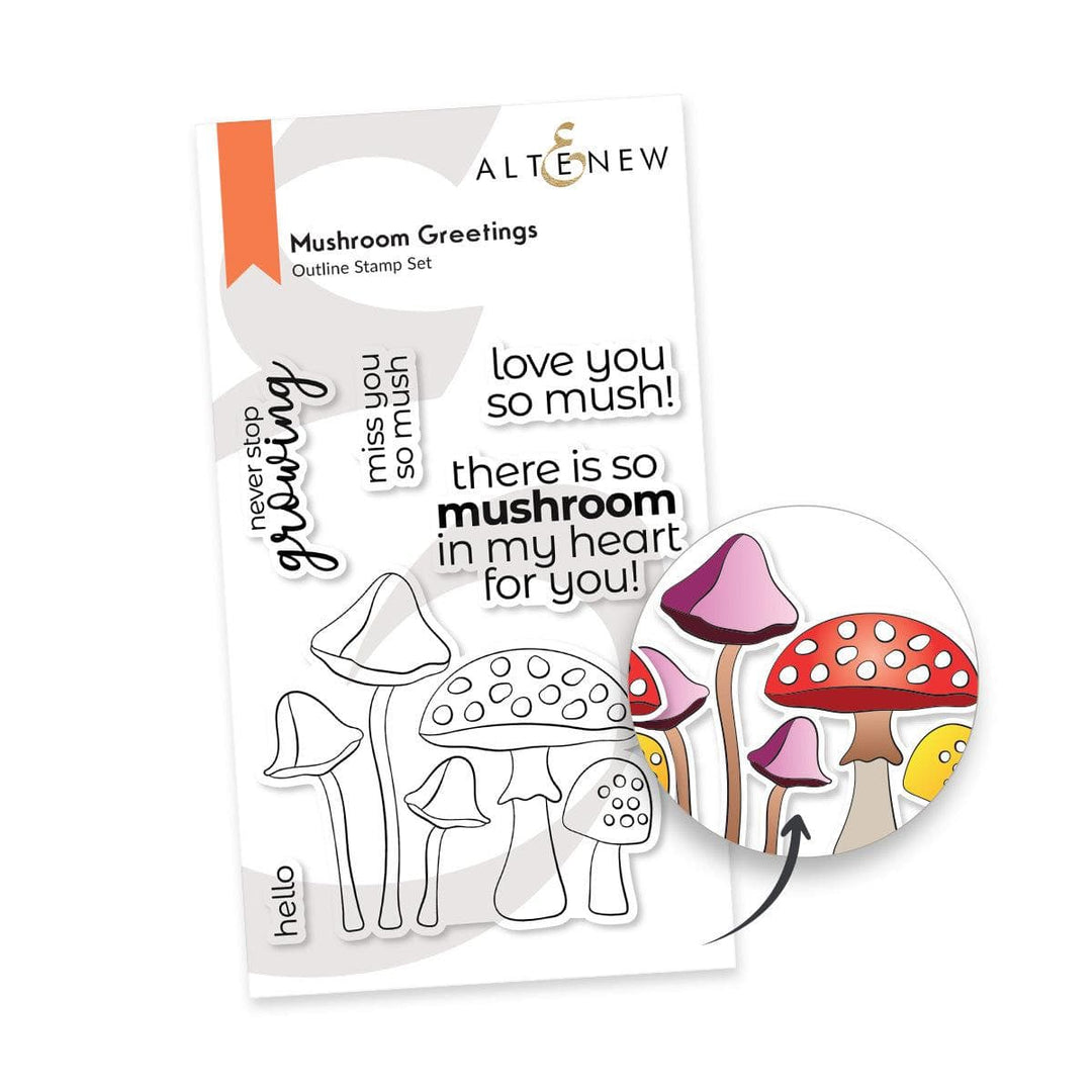 Altenew Stamp & Die Bundle Mushroom Greetings