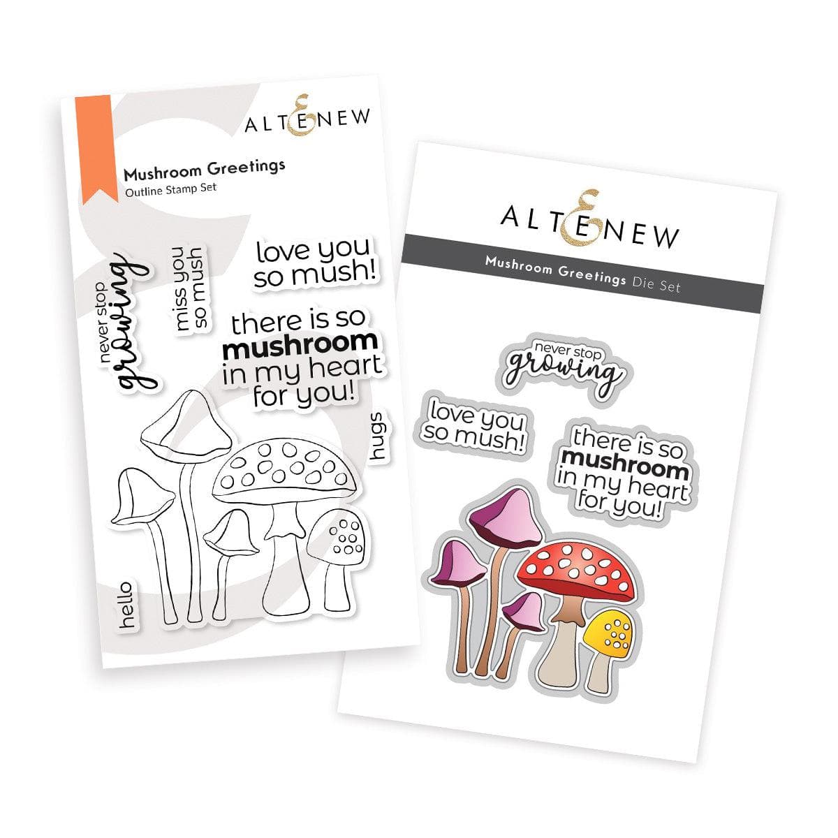 Altenew Stamp & Die Bundle Mushroom Greetings