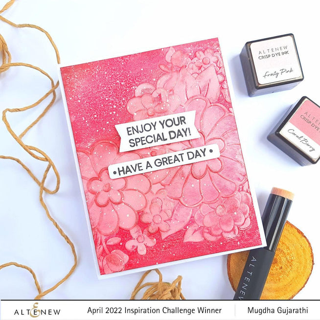 Altenew One-Go Birthday Greetings stamp and die bundle featuring colorful birthday message designs for cardmaking and crafting.