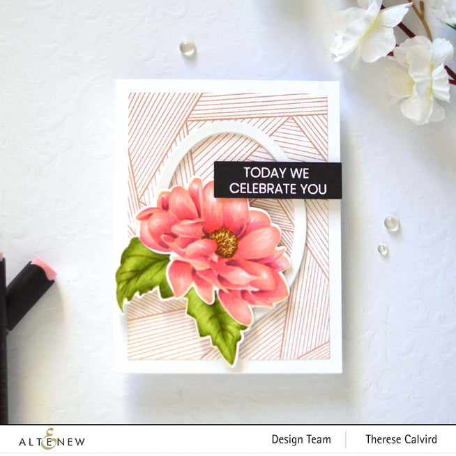 Altenew One-Go Birthday Greetings stamp and die bundle featuring colorful birthday message designs and coordinating cutting dies.