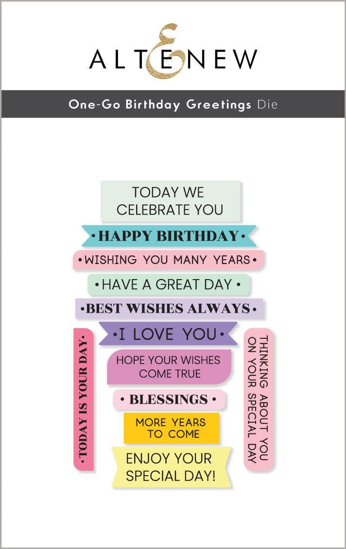 Altenew Stamp & Die Bundle One-Go Birthday Stamp & Die Bundle