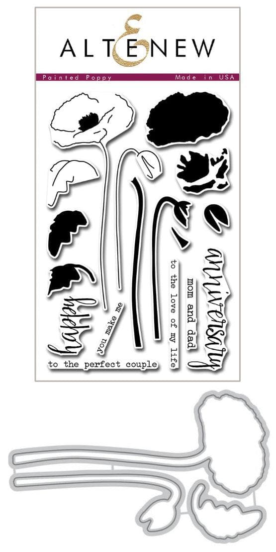 Altenew Stamp & Die Bundle Painted Poppy Stamp & Die Bundle