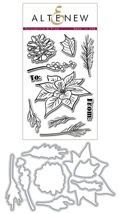 Altenew Stamp & Die Bundle Poinsettia & Pine Stamp & Die Bundle