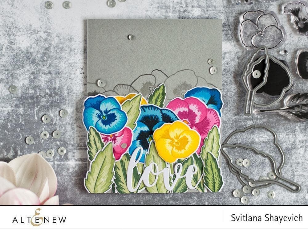 Altenew Stamp & Die Bundle Pretty Pansies Stamp & Die Bundle