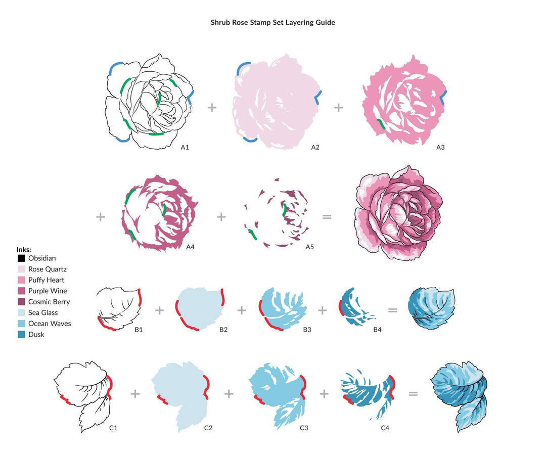 Altenew Stamp & Die Bundle Shrub Rose Complete Bundle