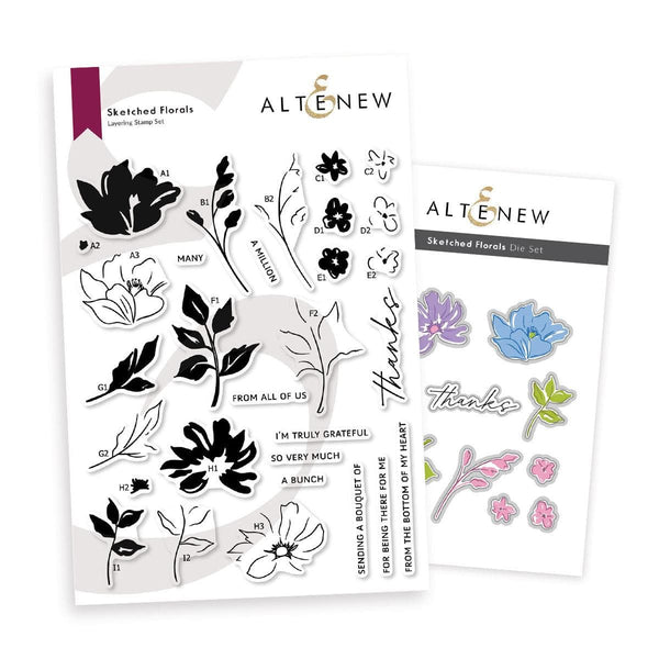 Altenew Stamp & Die Bundle Sketched Florals