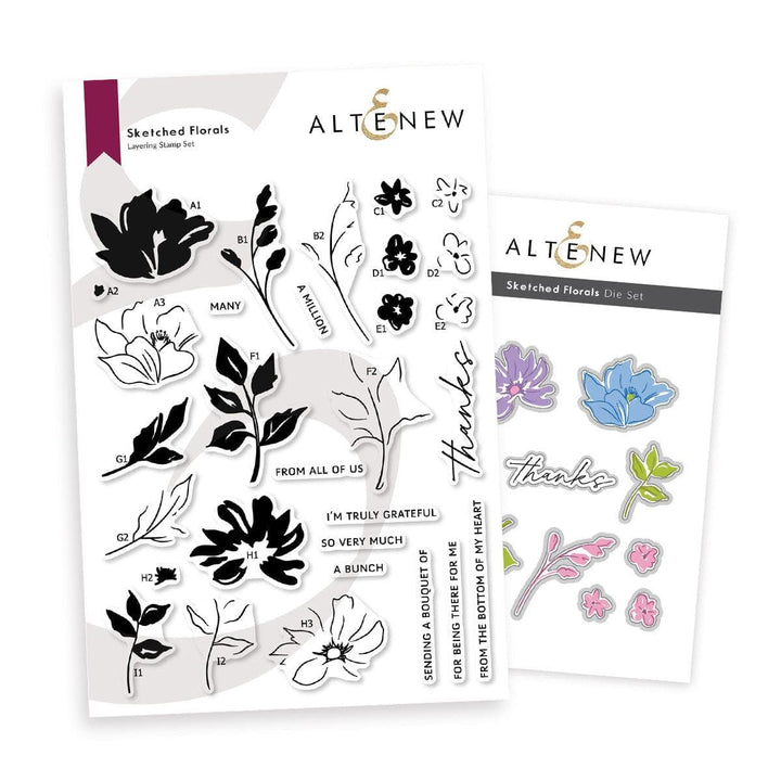 Altenew Stamp & Die Bundle Sketched Florals