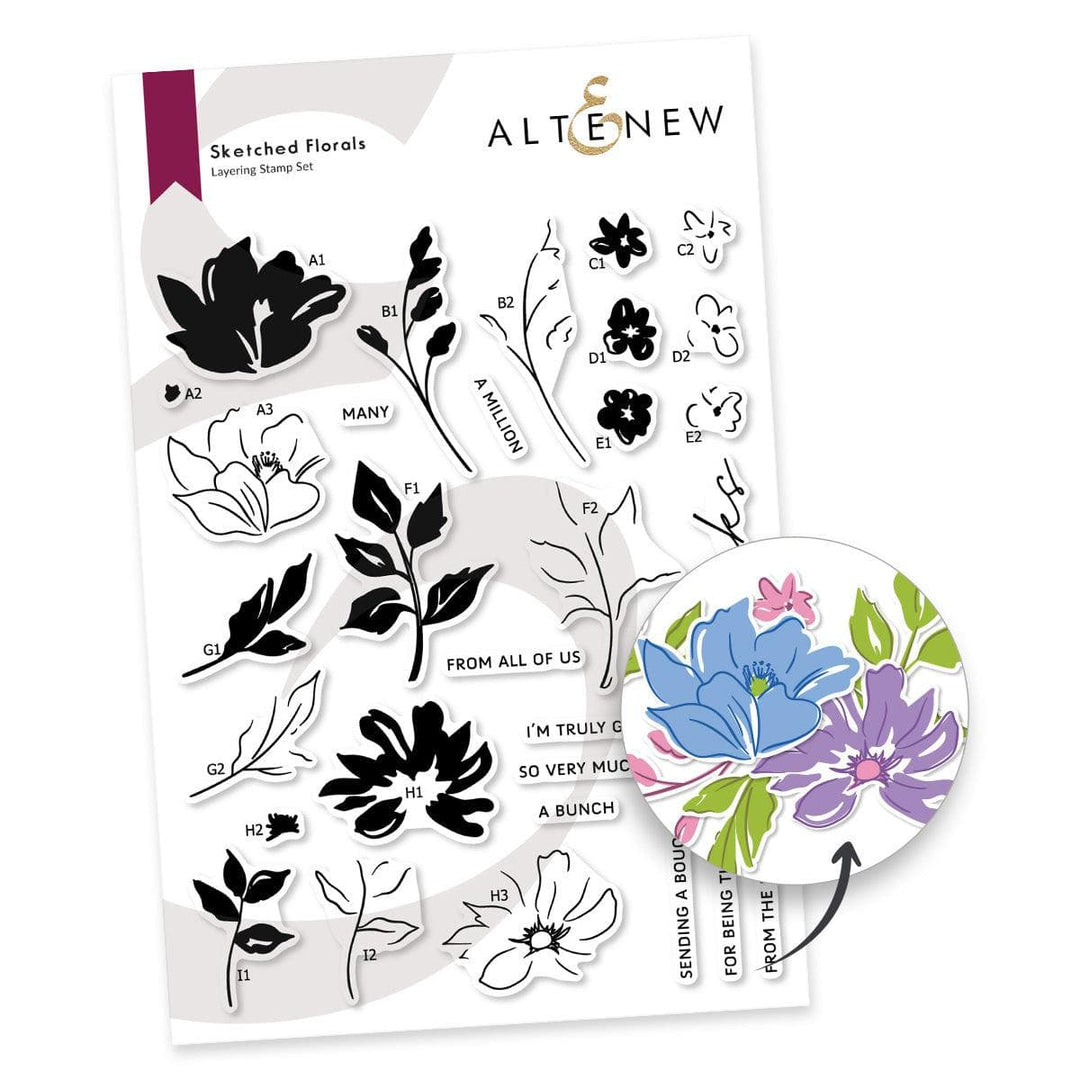 Altenew Stamp & Die Bundle Sketched Florals