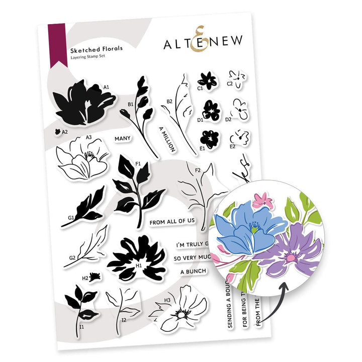 Altenew Stamp & Die Bundle Sketched Florals