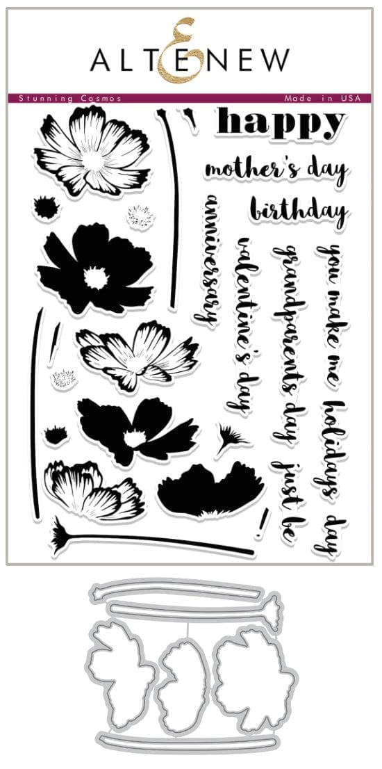 Altenew Stamp & Die Bundle Stunning Cosmos Stamp & Die Bundle