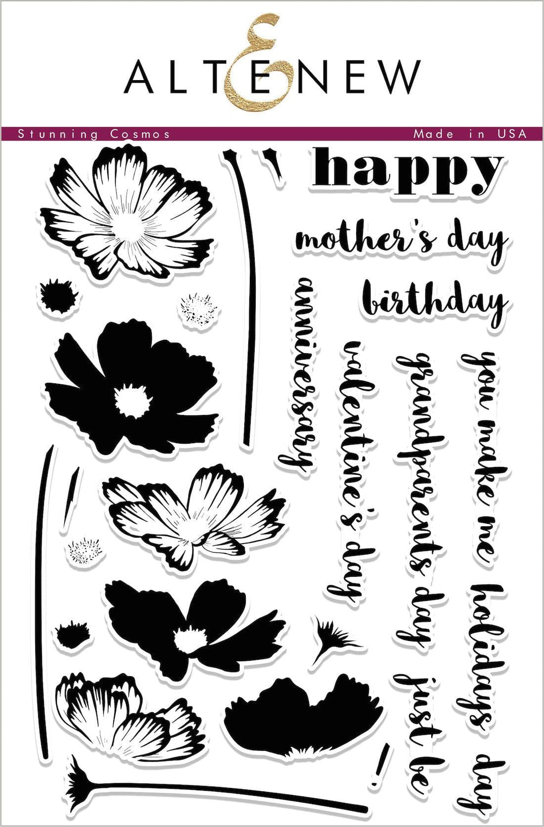 Altenew Stamp & Die Bundle Stunning Cosmos Stamp & Die Bundle