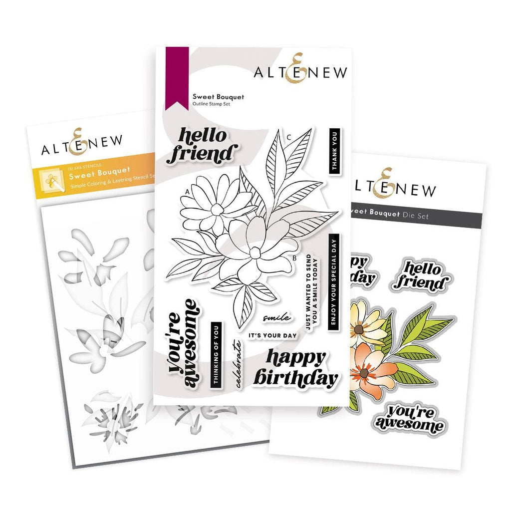 Sweet Bouquet Stamp & Die & Stencil Bundle | Altenew