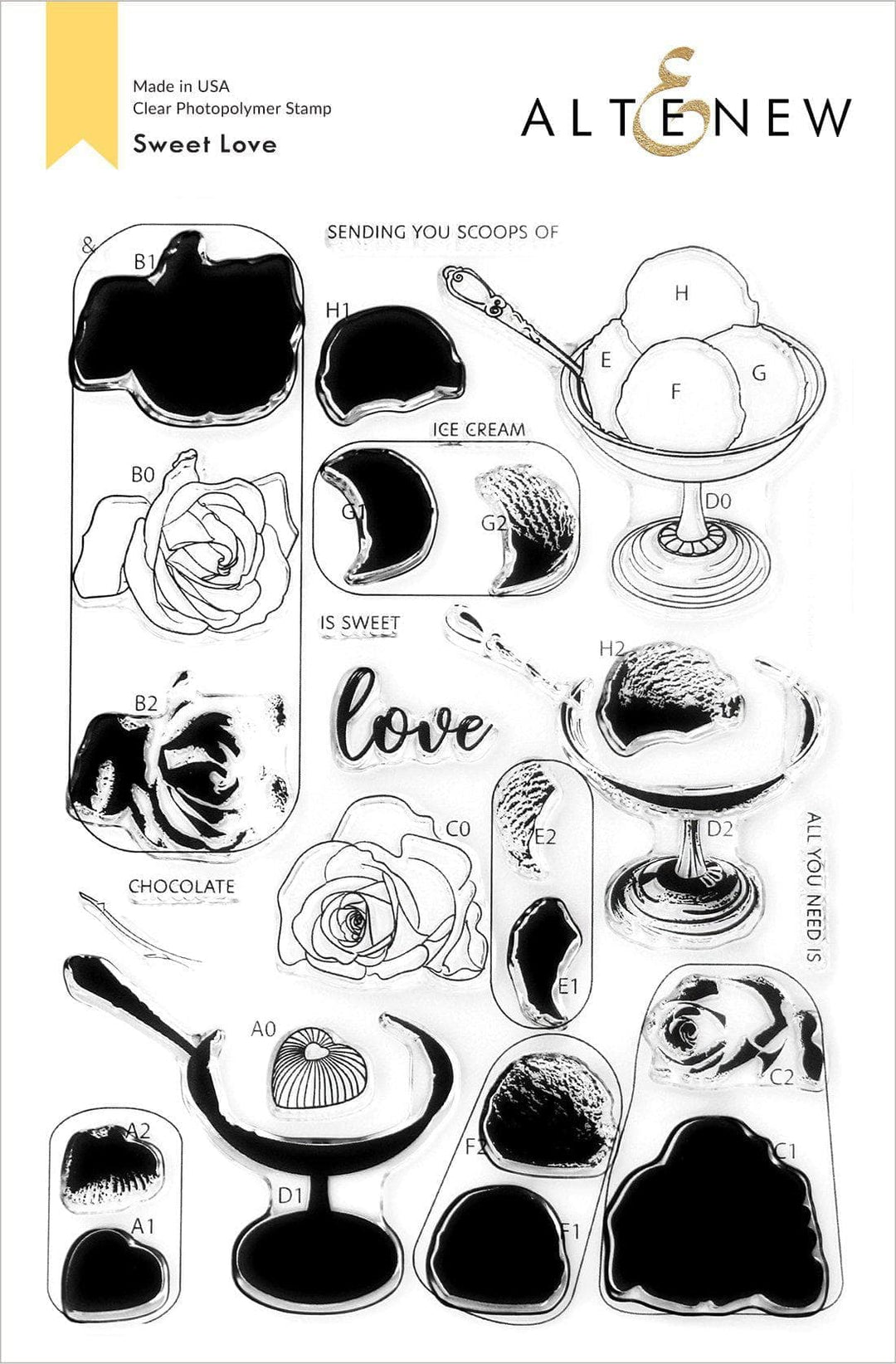 Altenew Stamp & Die Bundle Sweet Love