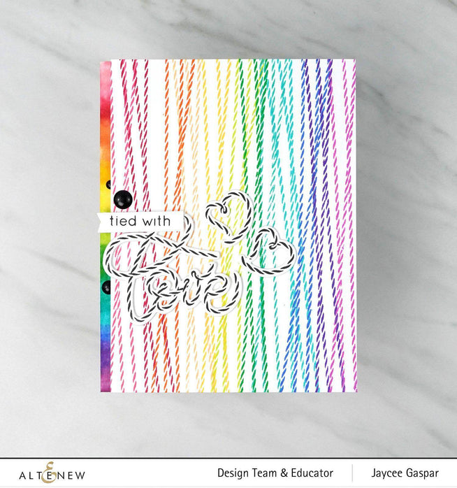 Altenew Tied With Love stamp and die bundle featuring romantic heart and floral designs for card-making and crafting projects.