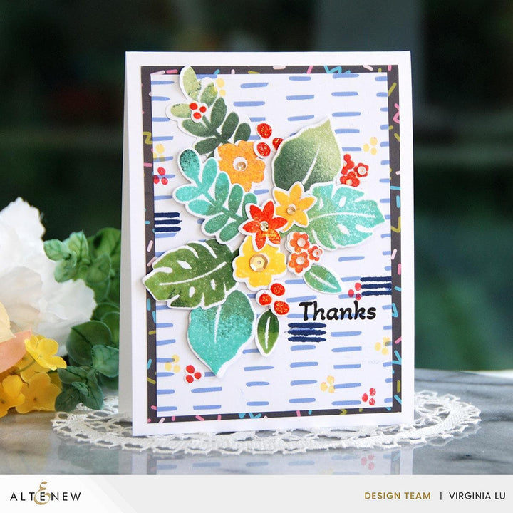 Altenew Stamp & Die & Stencil Bundle Tropical Blooms