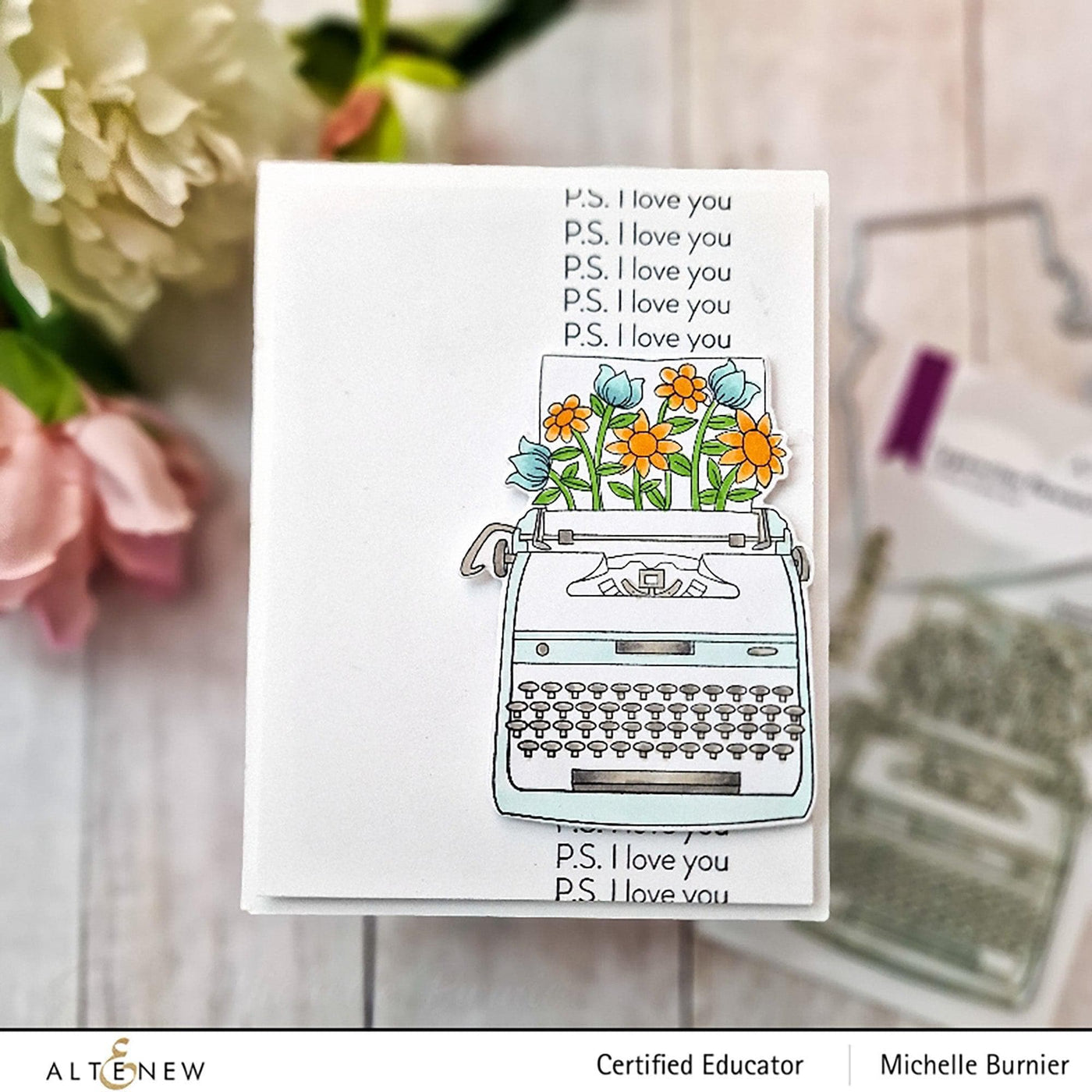 Altenew Stamp & Die Bundle Typewriter Flowers Stamp & Die Bundle