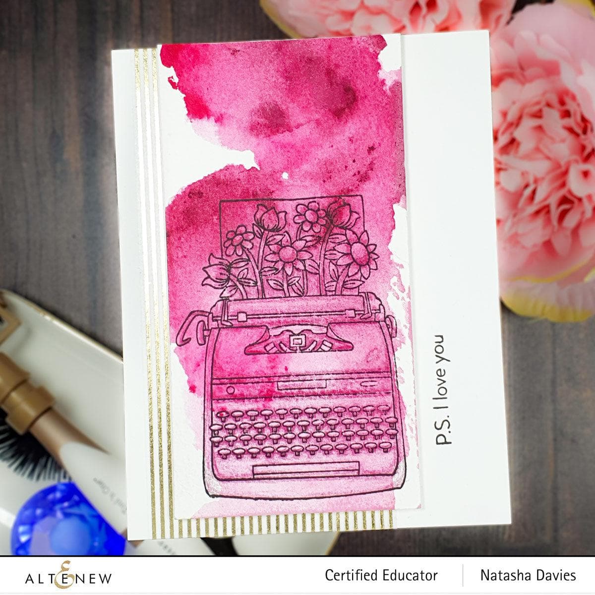 Altenew Stamp & Die Bundle Typewriter Flowers