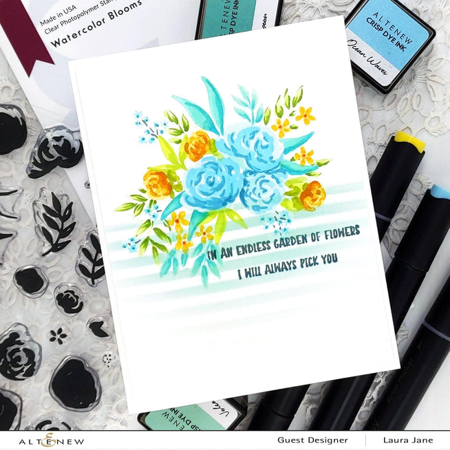 Altenew Stamp & Die Bundle Watercolor Blooms Stamp & Die Bundle