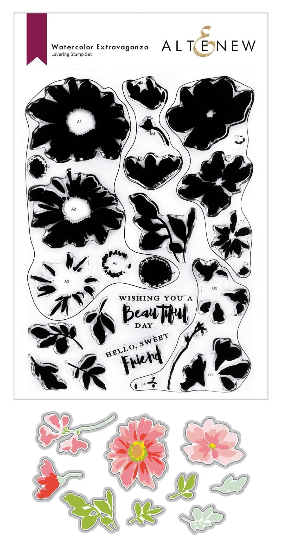 Altenew Stamp & Die Bundle Watercolor Extravaganza Stamp & Die Bundle