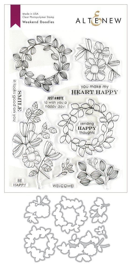 Altenew Stamp & Die Bundle Weekend Doodles Stamp & Die Bundle