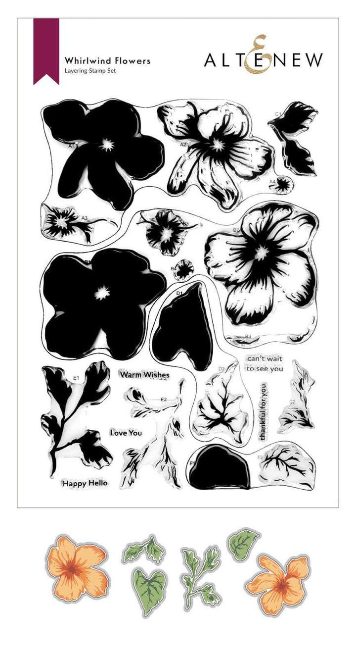 Altenew Stamp & Die Bundle Whirlwind Flowers Stamp & Die Bundle