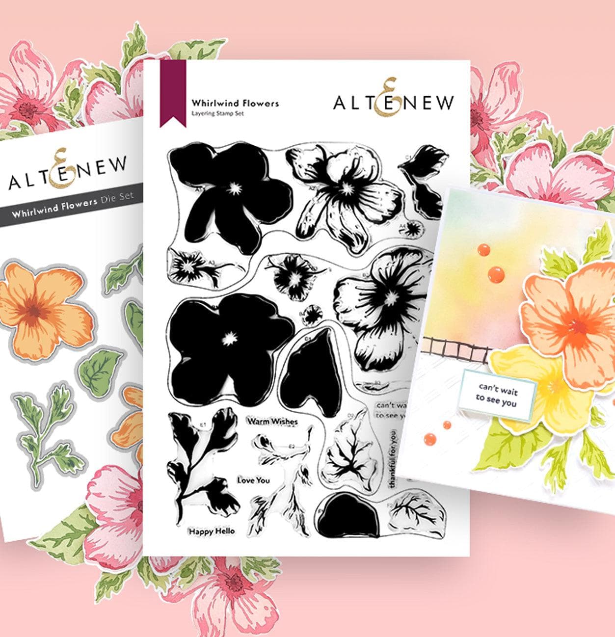 Altenew Stamp & Die Bundle Whirlwind Flowers