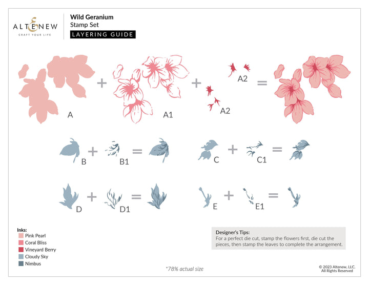 Altenew Stamp & Die Bundle Wild Geranium