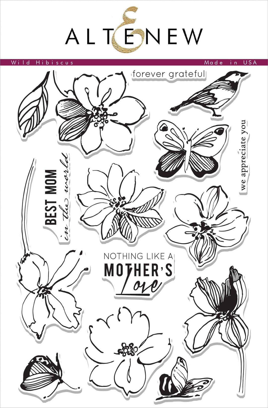 Altenew Stamp & Die Bundle Wild Hibiscus Stamp & Die Bundle