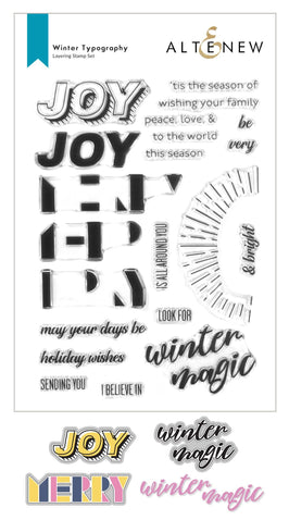 Altenew Stamp & Die Bundle Winter Typography Stamp & Die Bundle