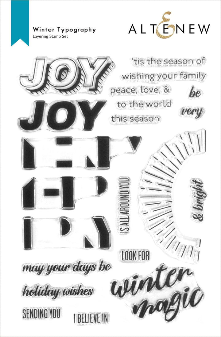 Altenew Stamp & Die Bundle Winter Typography Stamp & Die Bundle