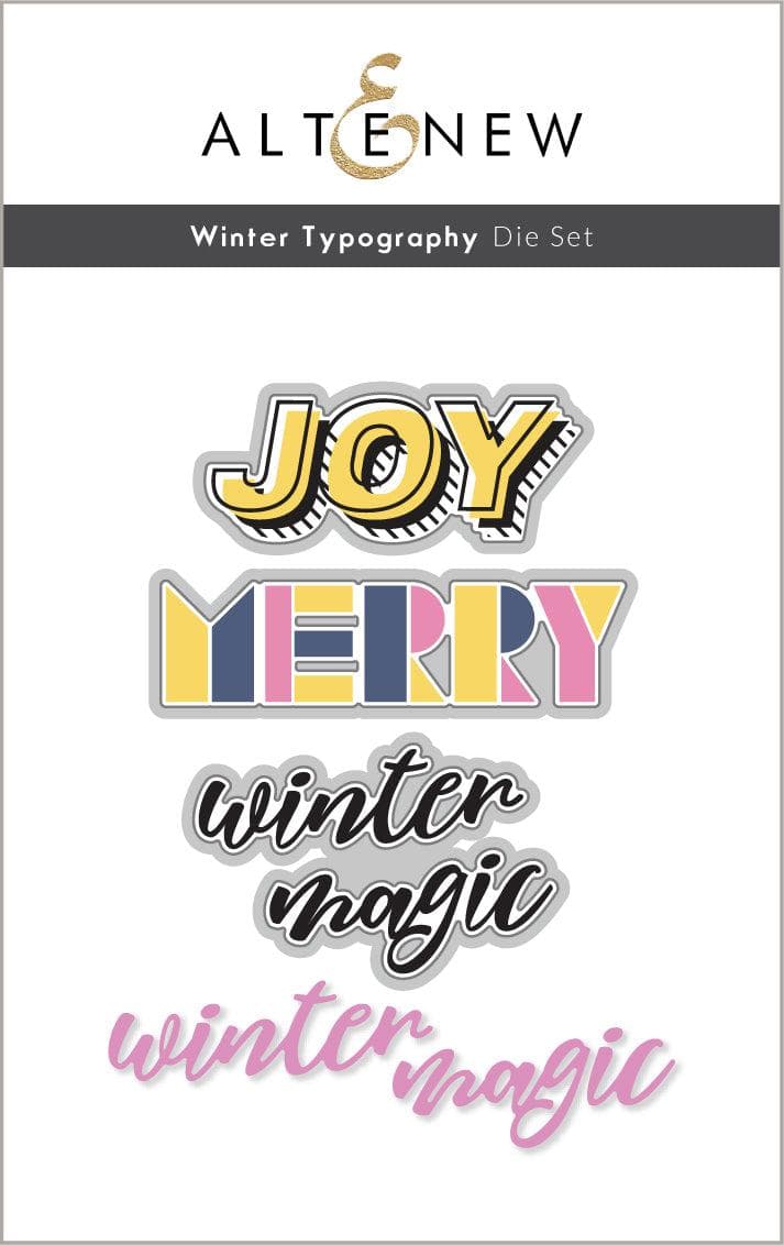 Altenew Stamp & Die Bundle Winter Typography Stamp & Die Bundle