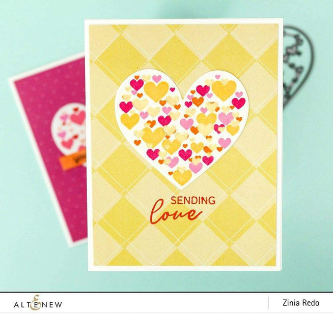All the Hearts Stamp & Die Bundle from Altenew featuring heart-shaped stamps and coordinating dies for crafting projects.