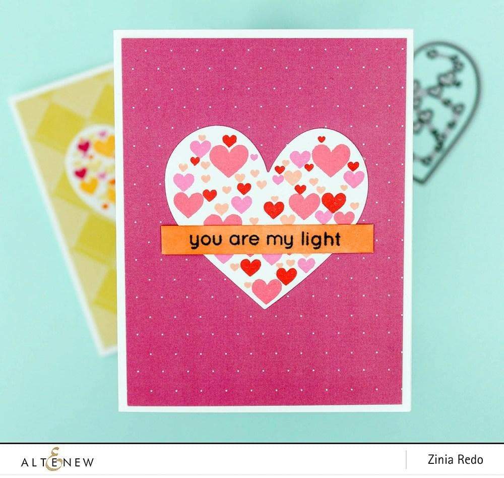 Altenew All the Hearts Stamp & Die Bundle featuring heart-shaped stamps and matching dies for crafting and card making.