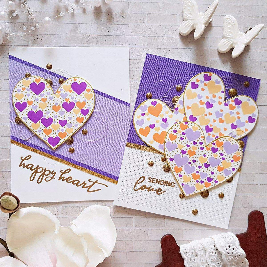 Altenew All the Hearts Stamp & Die Bundle featuring heart-shaped stamps and coordinating die cuts for crafting projects.