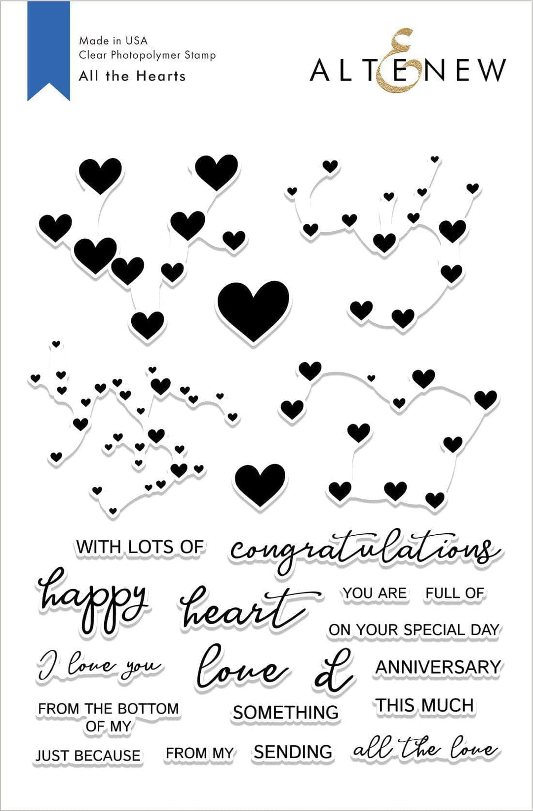 Altenew All the Hearts Stamp & Die Bundle featuring heart-themed stamps and matching dies for creative cardmaking and crafts.