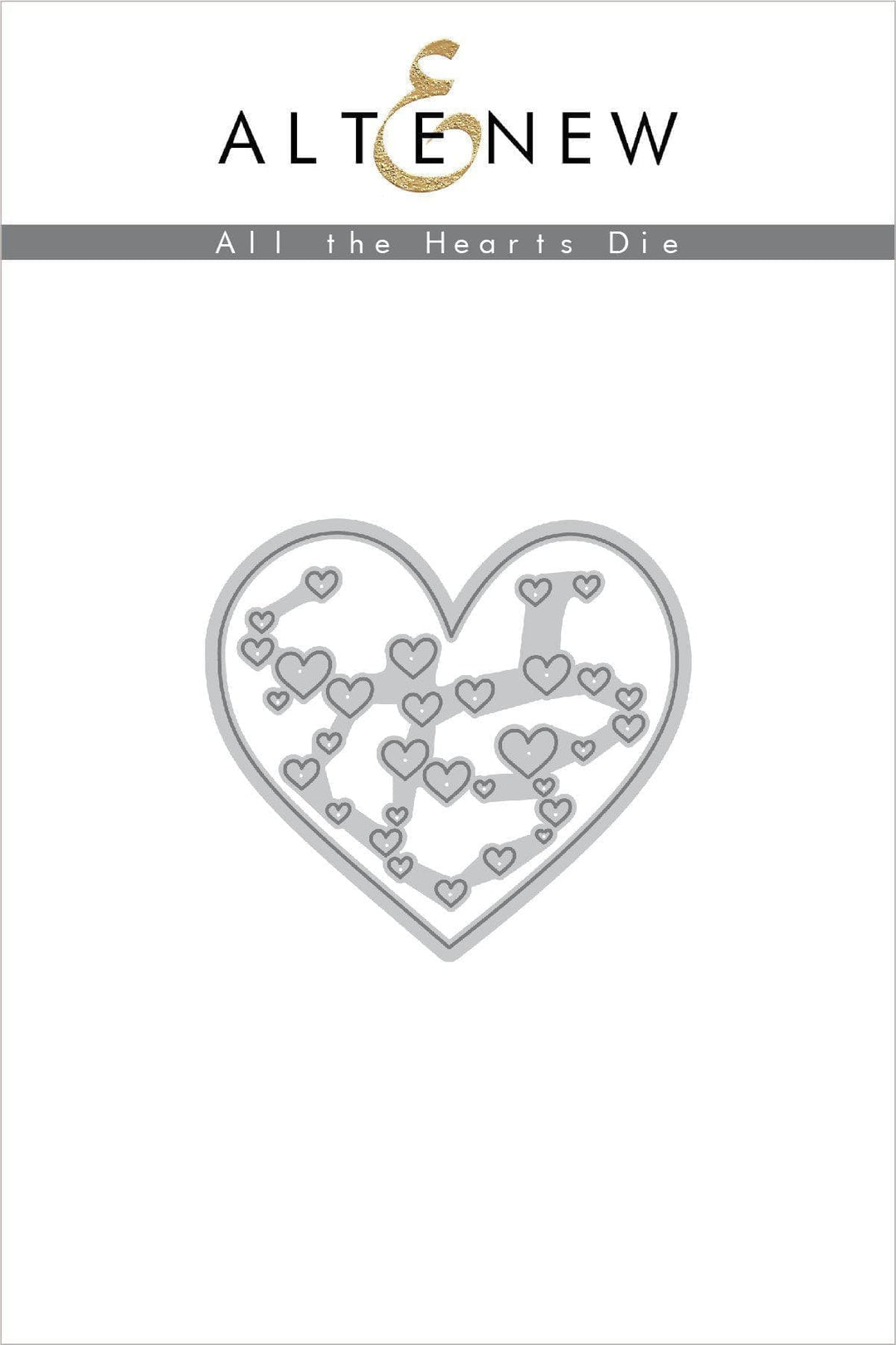 Altenew All the Hearts Stamp & Die Bundle featuring heart-shaped stamps and matching dies for crafting and card making.