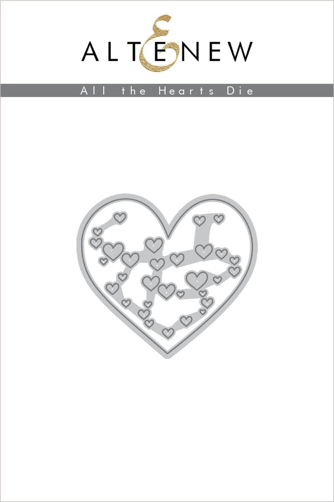 Altenew All the Hearts Stamp & Die Bundle featuring heart-shaped stamps and matching dies for crafting and card making.