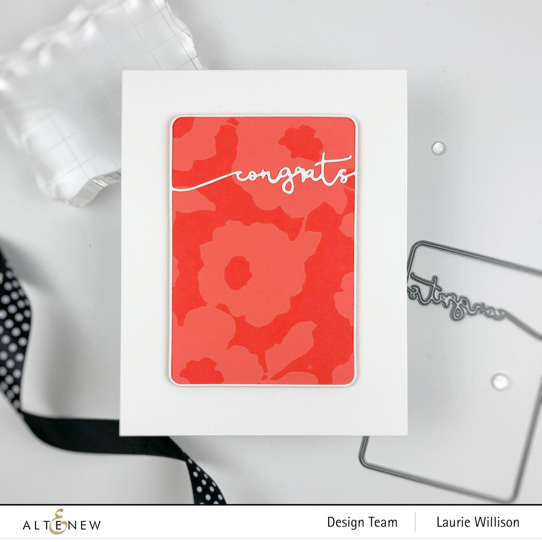 Altenew Bold Floral Drape Stamp and Die Bundle featuring intricate floral patterns and elegant design elements.