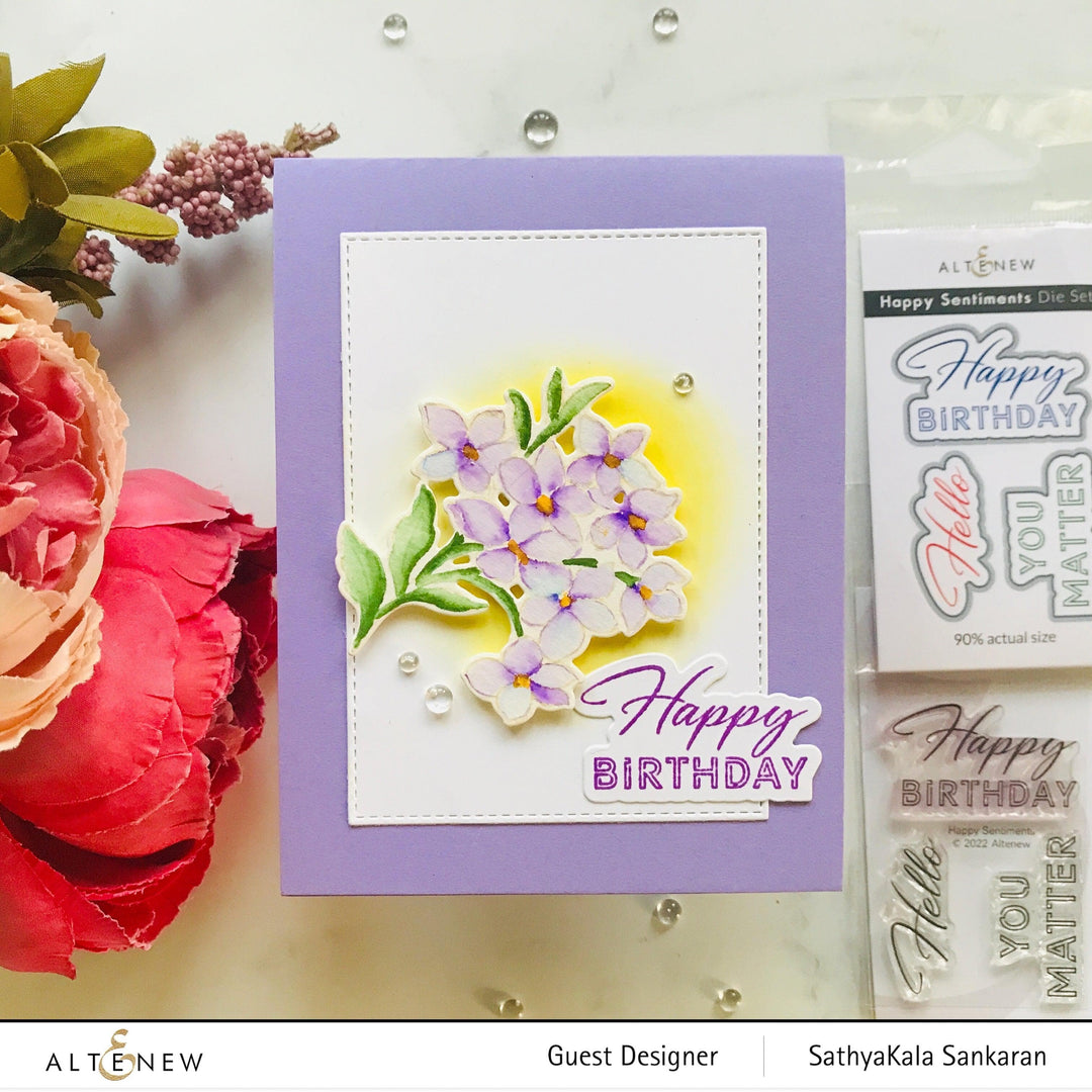 Altenew Dreams Come True Mini Stamp & Die Bundle featuring floral stamps and matching dies for creative craft projects.