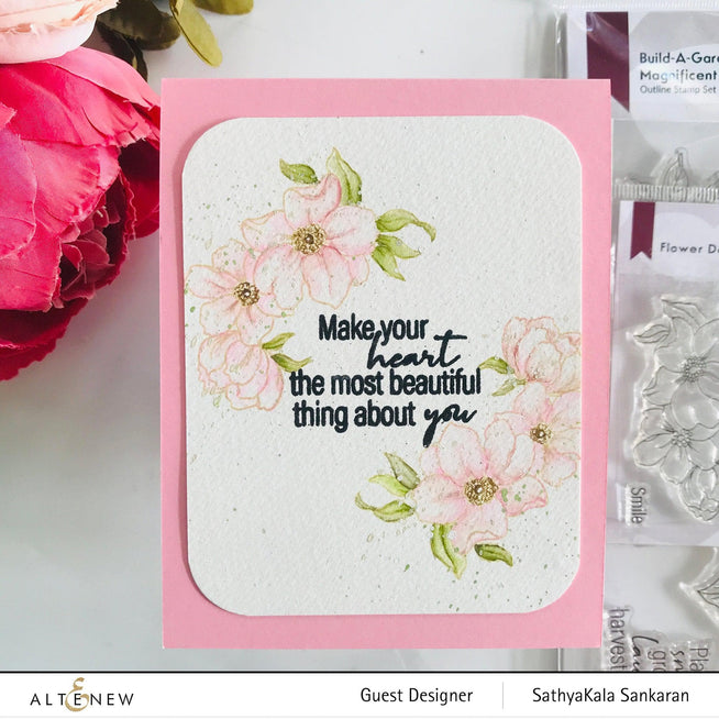 Altenew Dreams Come True Mini Stamp & Die Bundle with floral designs for card making and crafting projects.