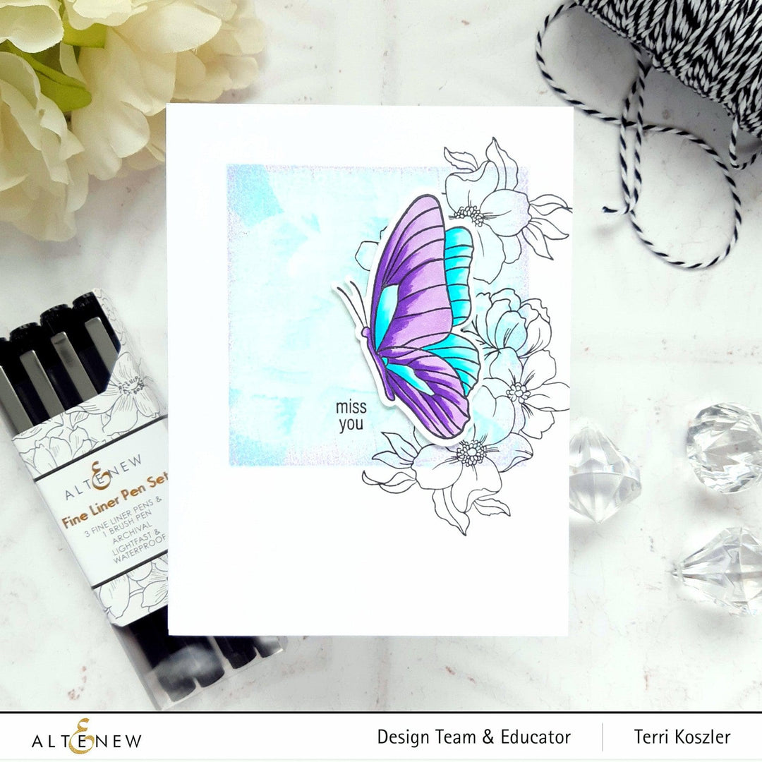 Altenew Dreams Come True Mini Stamp & Die Bundle with floral and sentiment designs for crafting and card making projects.
