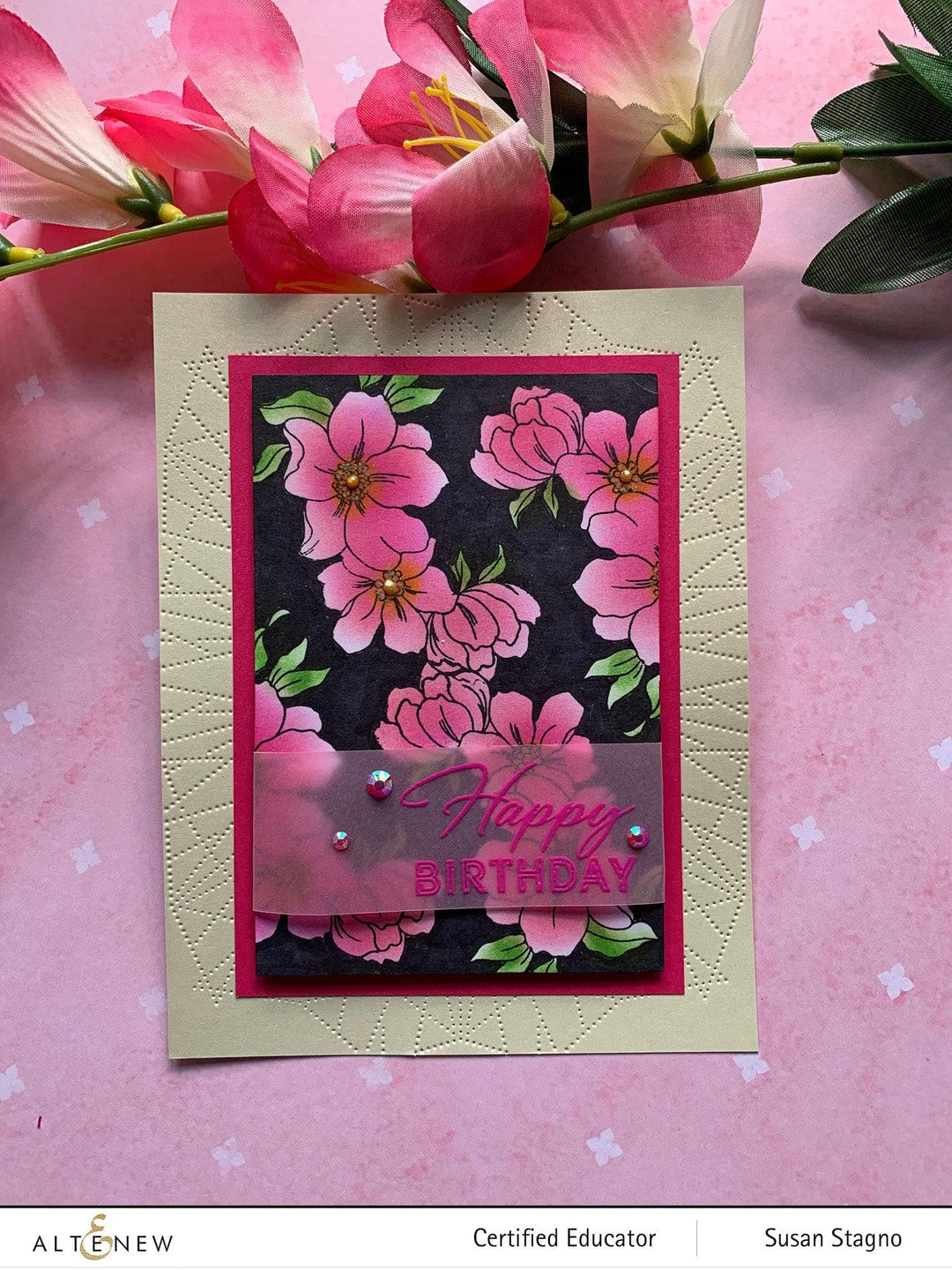 Altenew Dreams Come True Mini Stamp & Die Bundle featuring floral stamps and matching dies for crafting and card making.
