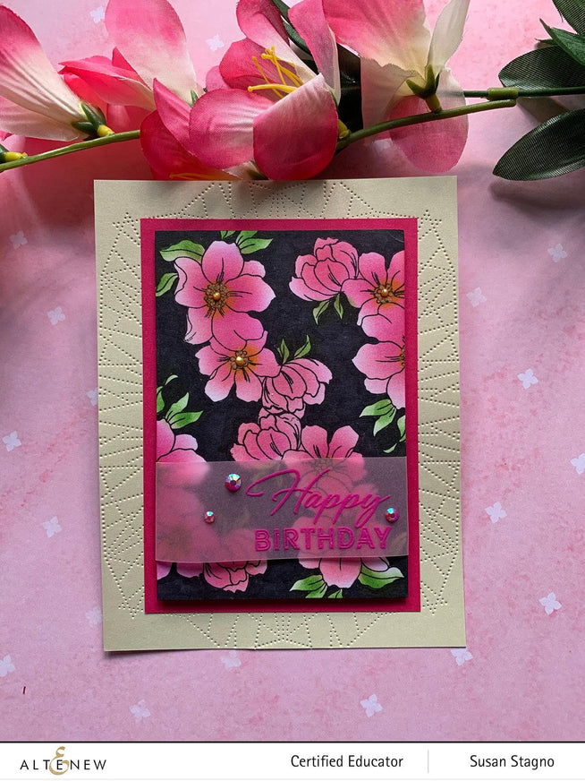 Altenew Dreams Come True Mini Stamp & Die Bundle featuring floral stamps and matching dies for crafting and card making.