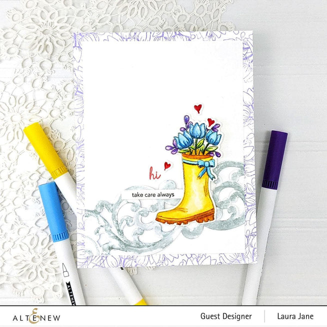 Altenew Folktales & Stories Mini Stamp & Die Bundle showing detailed stamps and matching dies for creative crafting projects.
