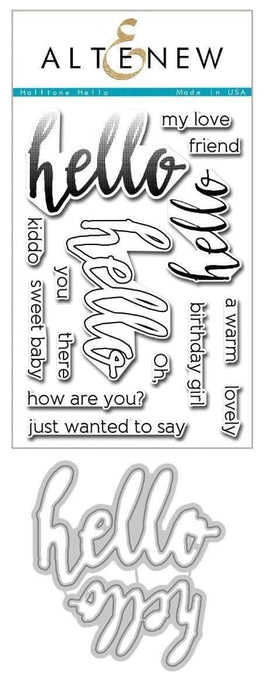 Altenew Stamp & Die Bundle Halftone Hello Stamp & Die Bundle
