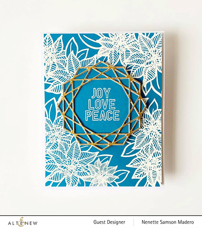 Altenew Holiday Flower Stamp & Die Bundle with festive floral design for holiday crafting projects.