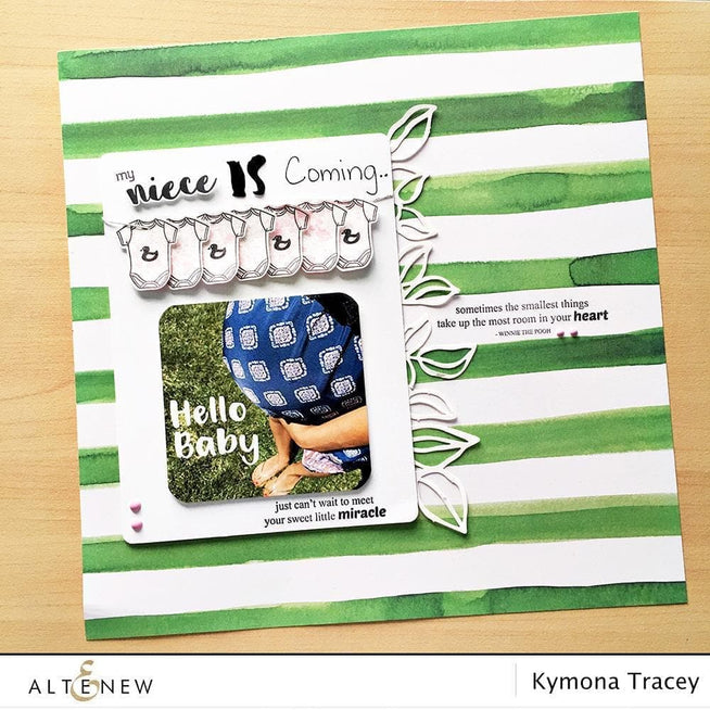 Altenew Little One Stamp & Die Bundle featuring cute baby-themed stamps and matching metal dies for crafting projects